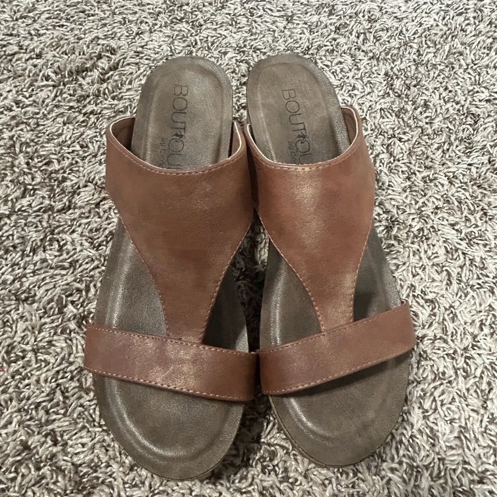 Women’s Corkys Funkytime Wedge Size 10 Brown. Boho Casual Cottage Core